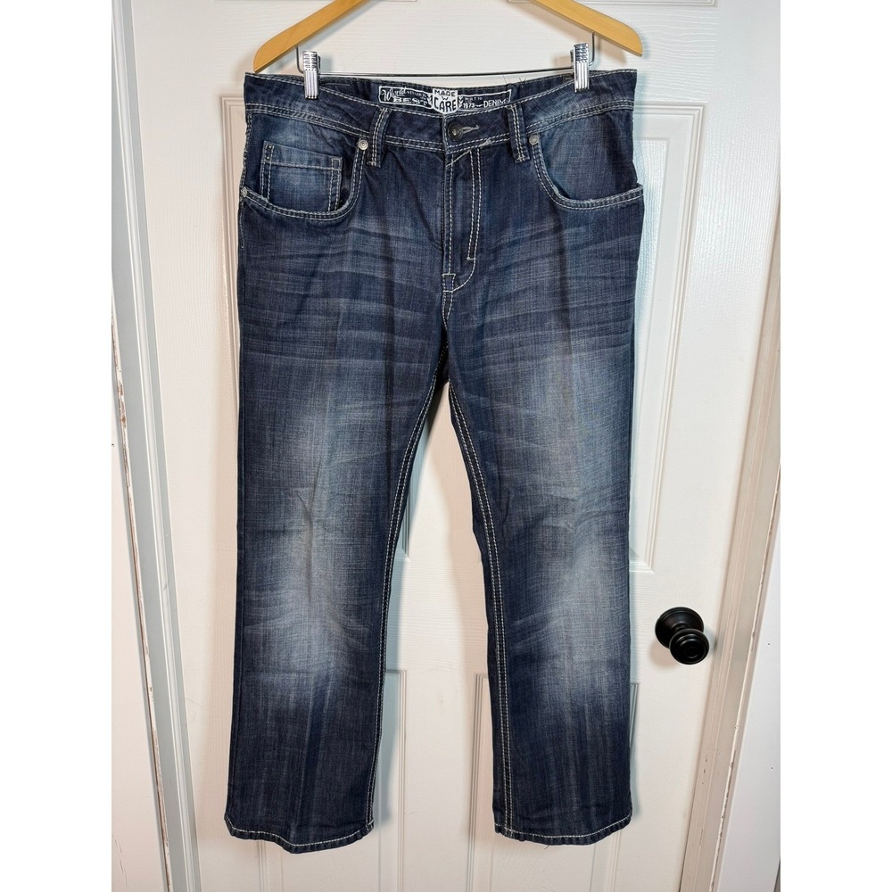 Buffalo David Bitton Limited Edition 73 Mens Straight Leg Jeans Dark Wash 37x29